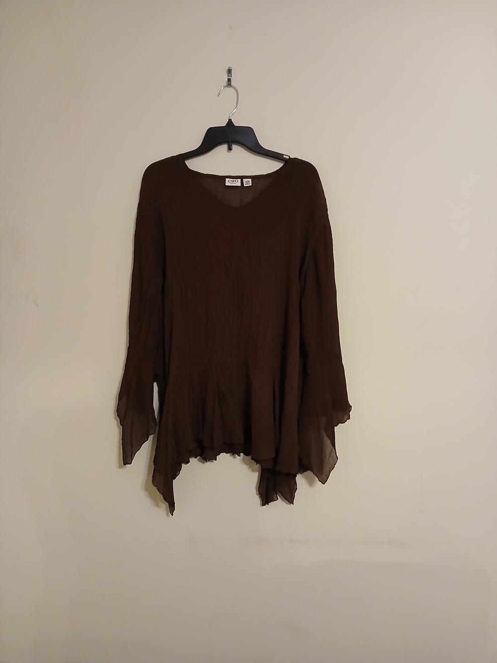 Cato Brown Flowy V-Neck Tunic Top